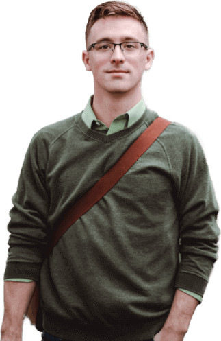 A young man with glasses